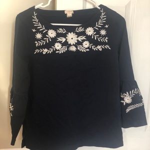 J. Crew Quarter Sleeve Top